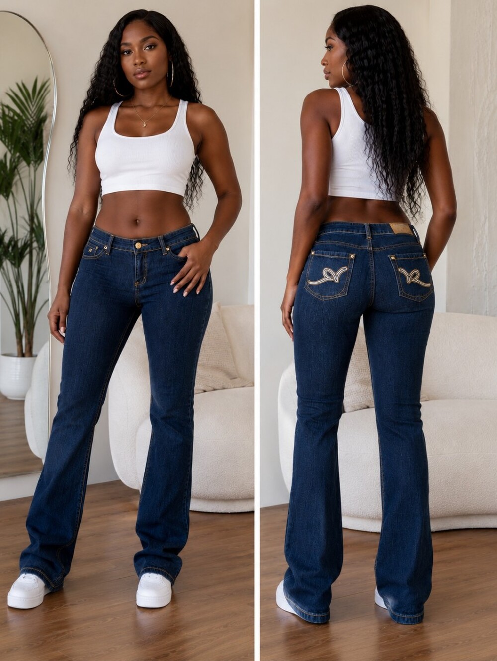 Rocawear Women’s Dark Wash Bootcut Jeans Size 15 Stretch Y2K Denim